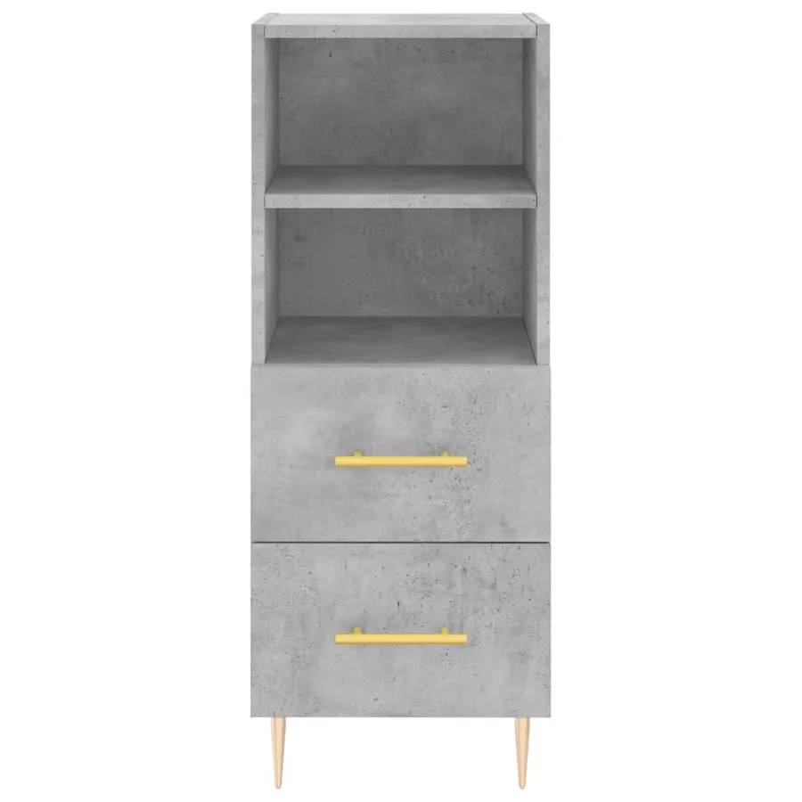 Buffet haut Gris béton 34,5x34x180 cm Bois d'ingénierie - 6