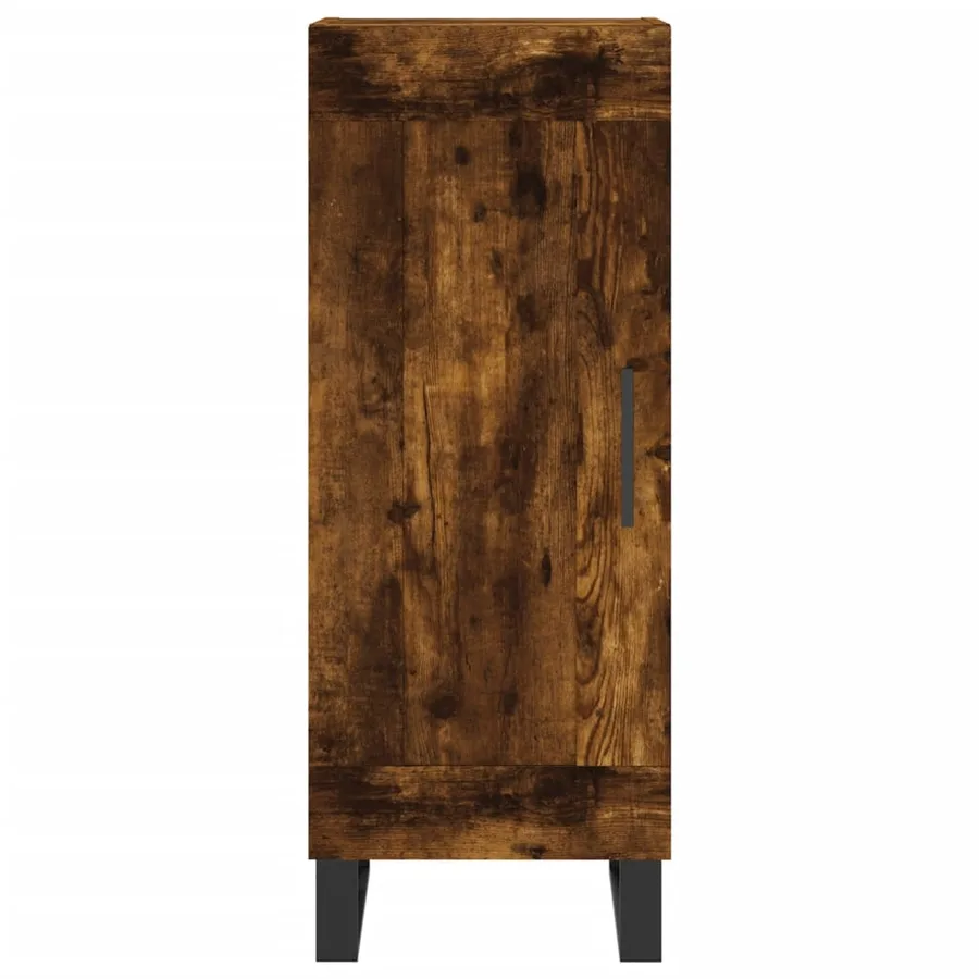 Buffet haut Chêne fumé 34,5x34x180 cm Bois d'ingénierie - 6