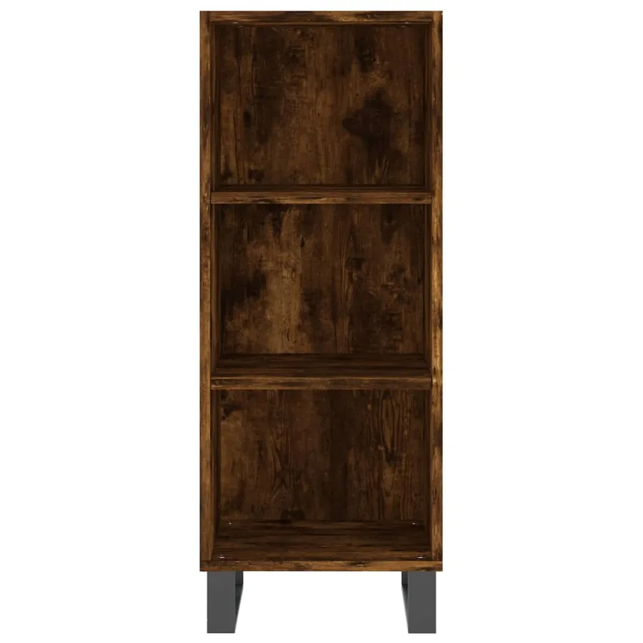 Buffet haut Chêne fumé 34,5x34x180 cm Bois d'ingénierie - 8