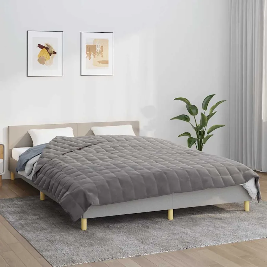 Couverture lestée Gris 200x225 cm 13 kg Tissu