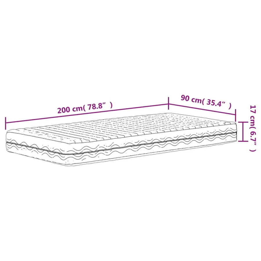 Matelas en mousse blanc 90x200 cm dureté H2 H3 - 9