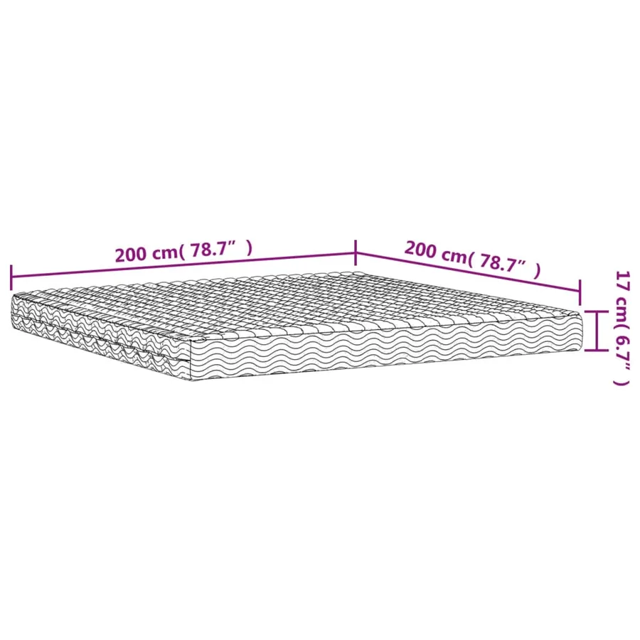 Matelas en mousse blanc 200x200 cm dureté H2 H3 - 9