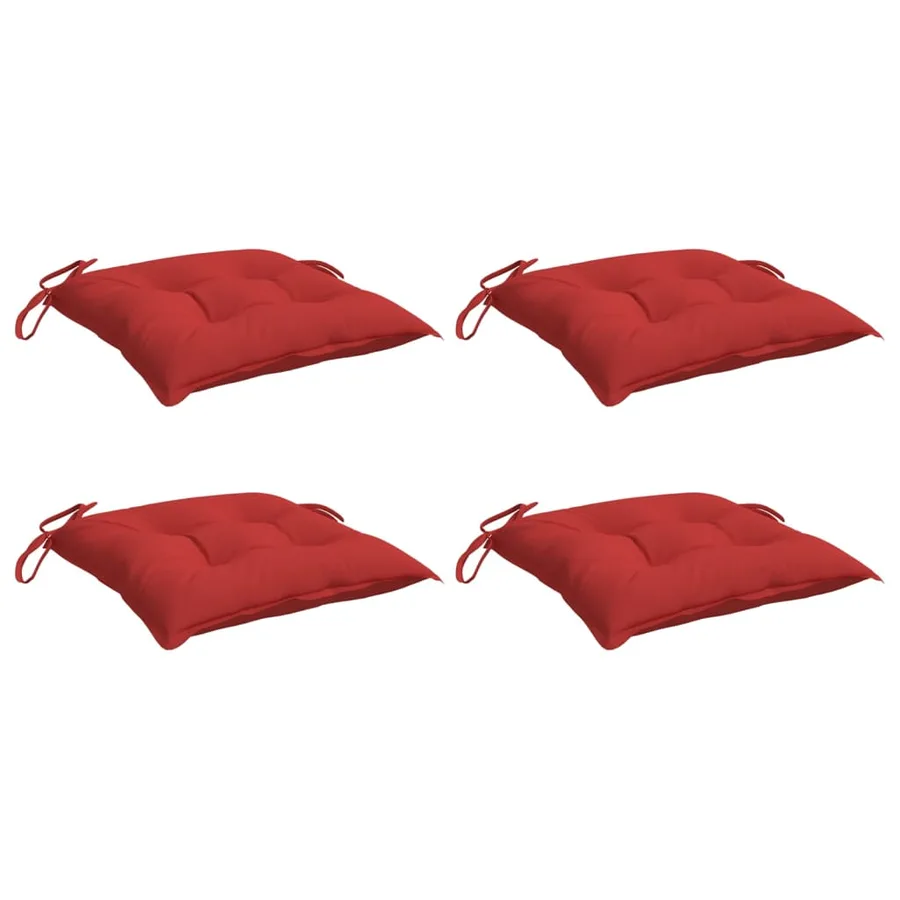 Coussins de chaise lot de 4 rouge 40x40x7 cm tissu oxford - 3