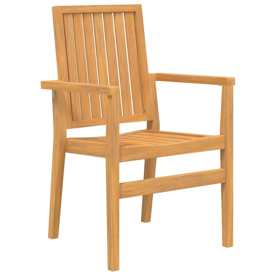 Chaises de jardin empilables lot de 6 56,5x57,5x91 cm bois teck - 3