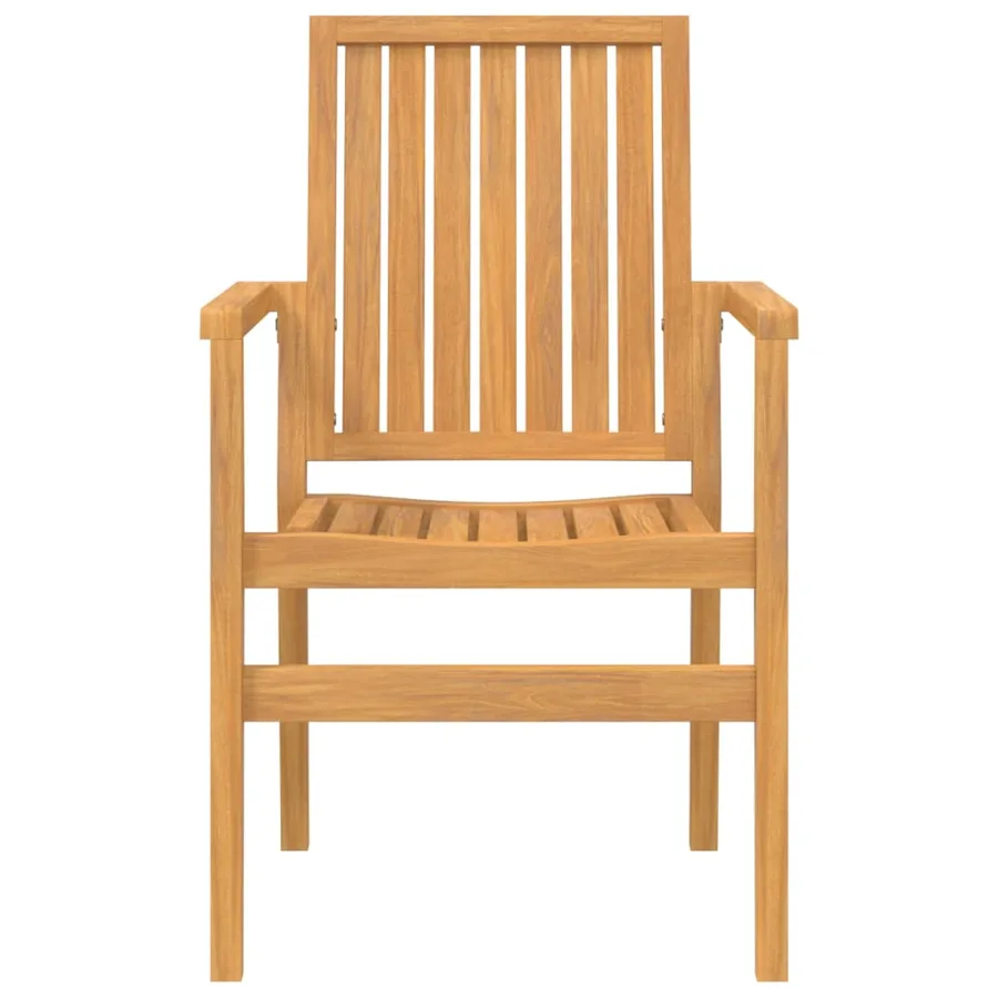Chaises de jardin empilables lot de 6 56,5x57,5x91 cm bois teck - 4