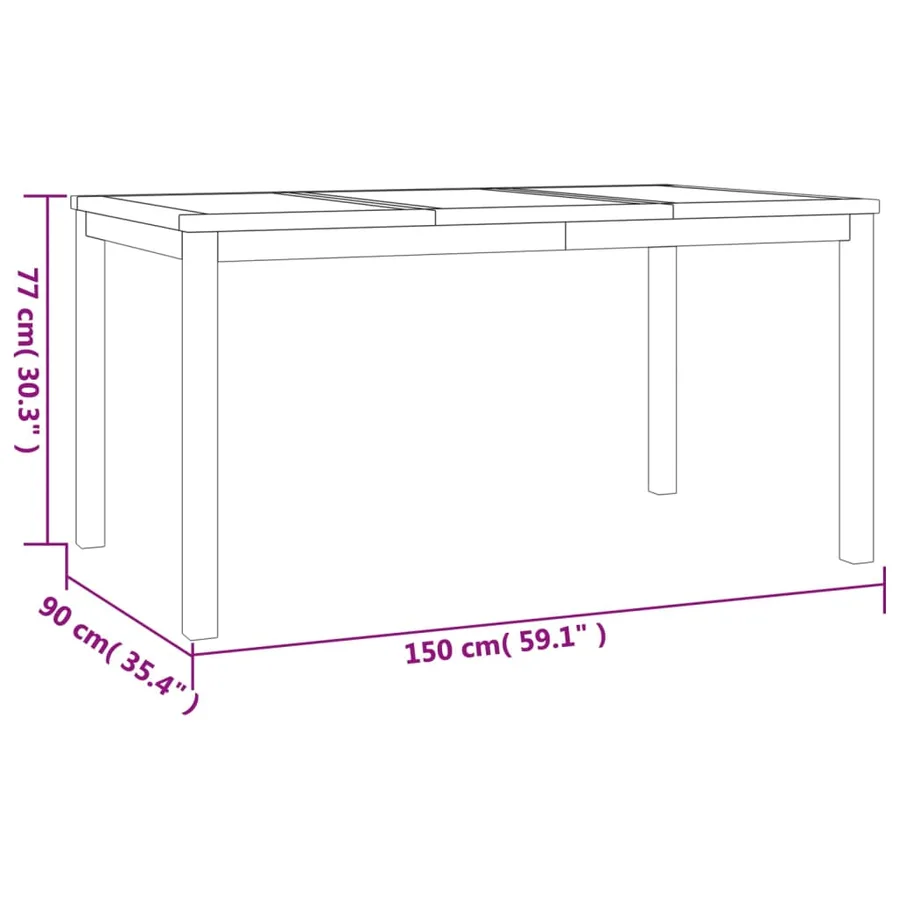 Ensemble à manger de jardin 3 pcs Bois de teck massif - 9