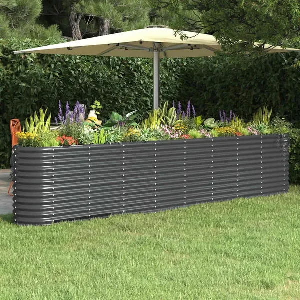 Lit surélevé de jardin Acier galvanisé Anthracite