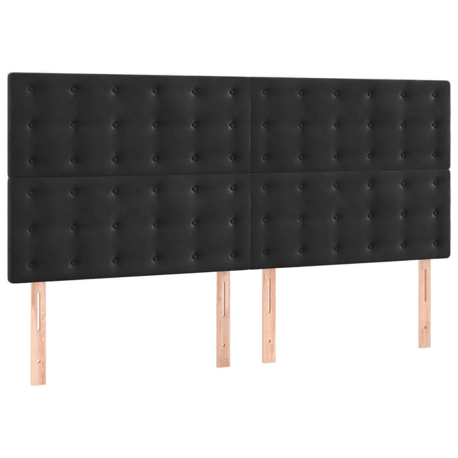 Tête de lit Noir 160x5x118/128 cm Velours - 2