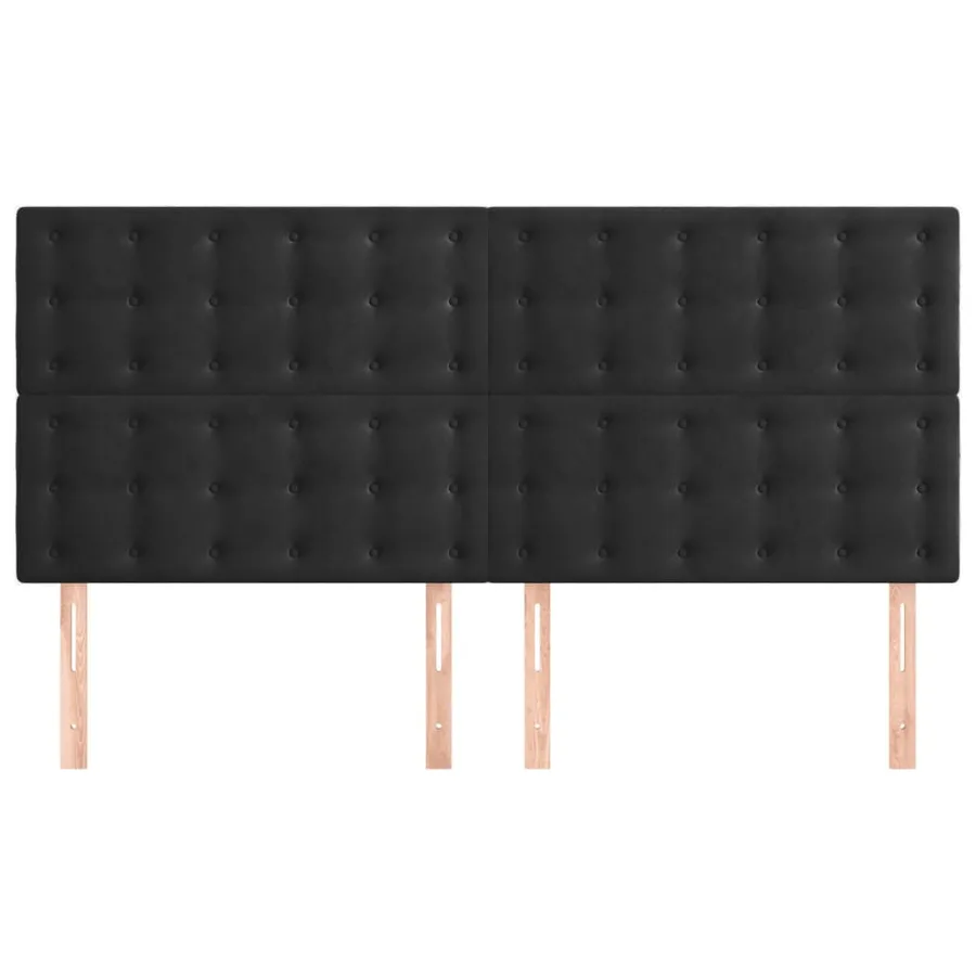 Tête de lit Noir 160x5x118/128 cm Velours - 3