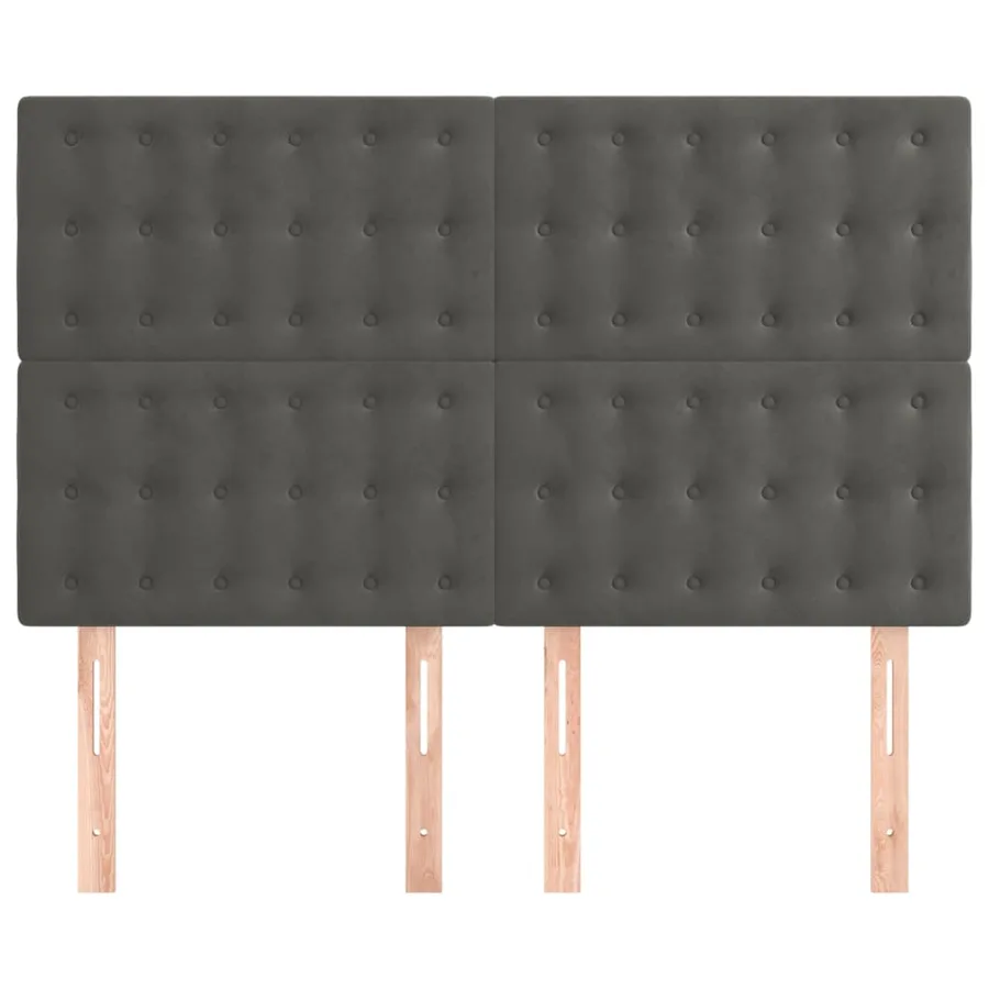 Tête de lit Gris foncé 144 x 5 x 118/128 cm Velours - 3