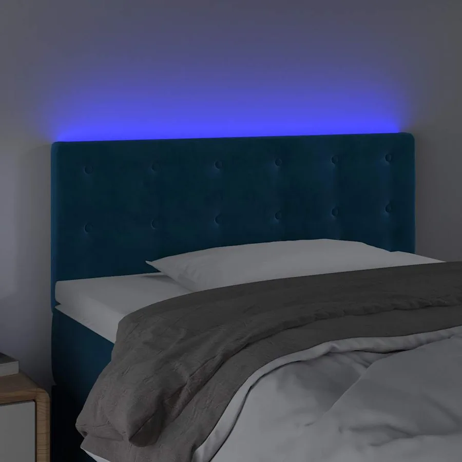 Tête de lit à LED Bleu foncé 90x5x78/88 cm Velours - 3