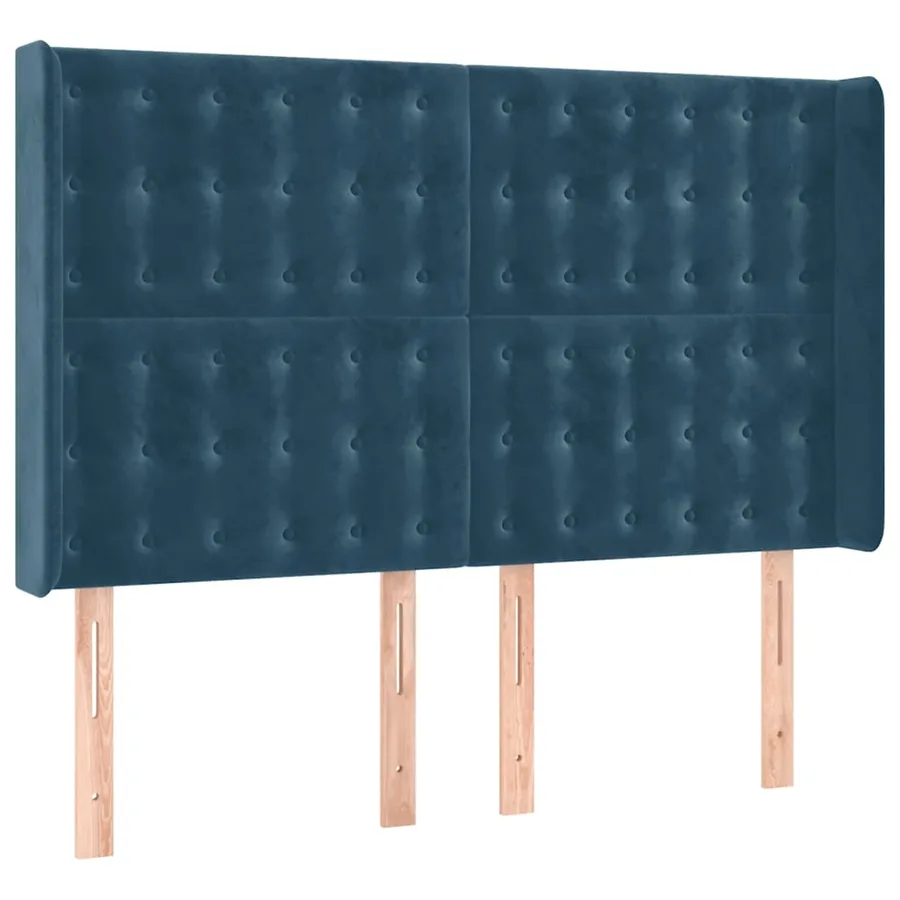 Tête de lit à LED Bleu foncé 147x16x118/128 cm Velours - 3