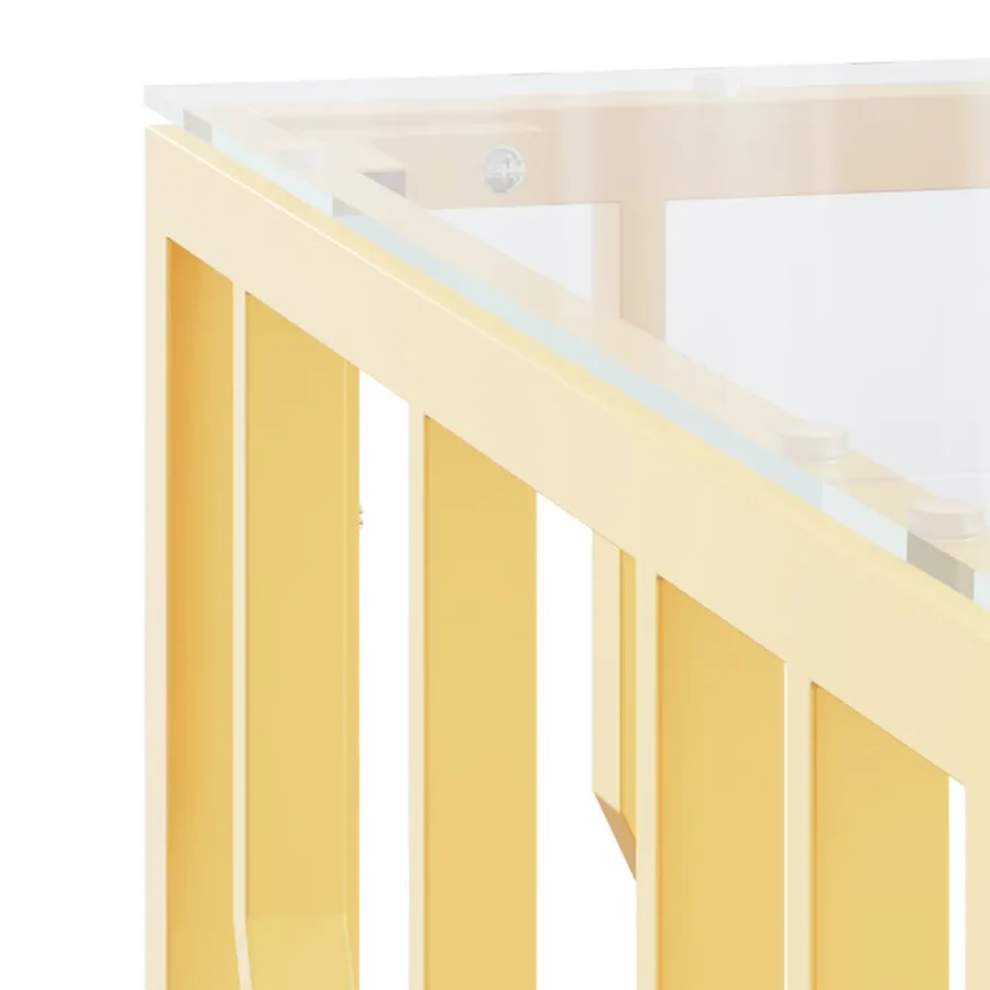 Table basse doré 80x80x40 cm acier inoxydable et verre - 5