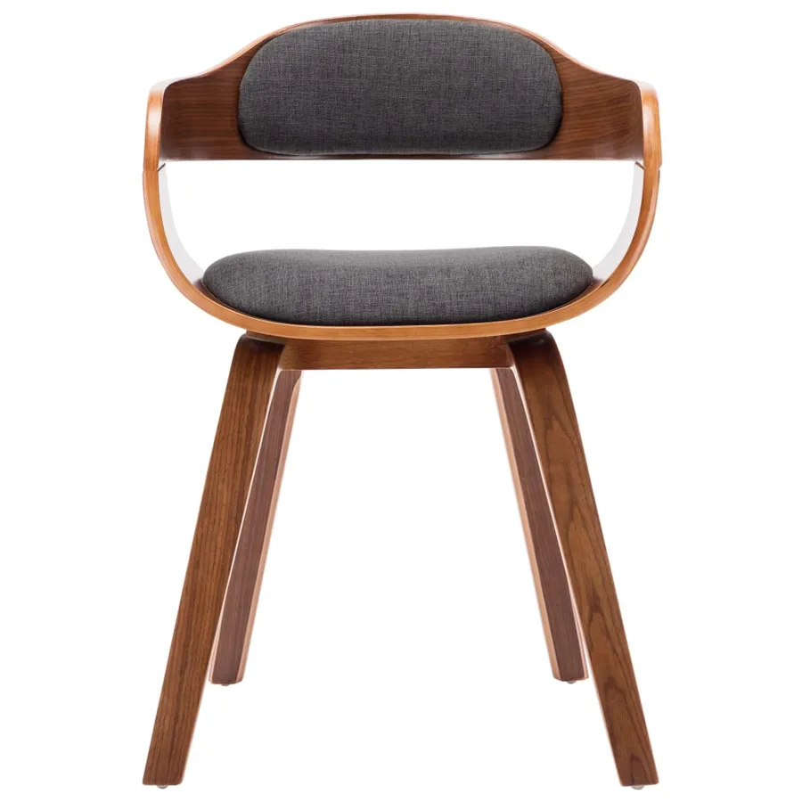 Chaises à manger lot de 4 gris foncé tissu et bois courbé - 4
