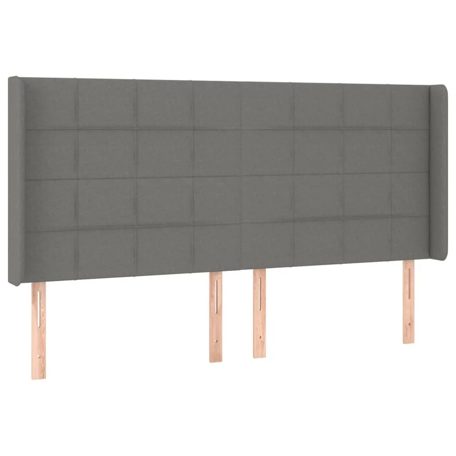 Tête de lit à LED Gris foncé 203x16x118/128 cm Tissu - 3