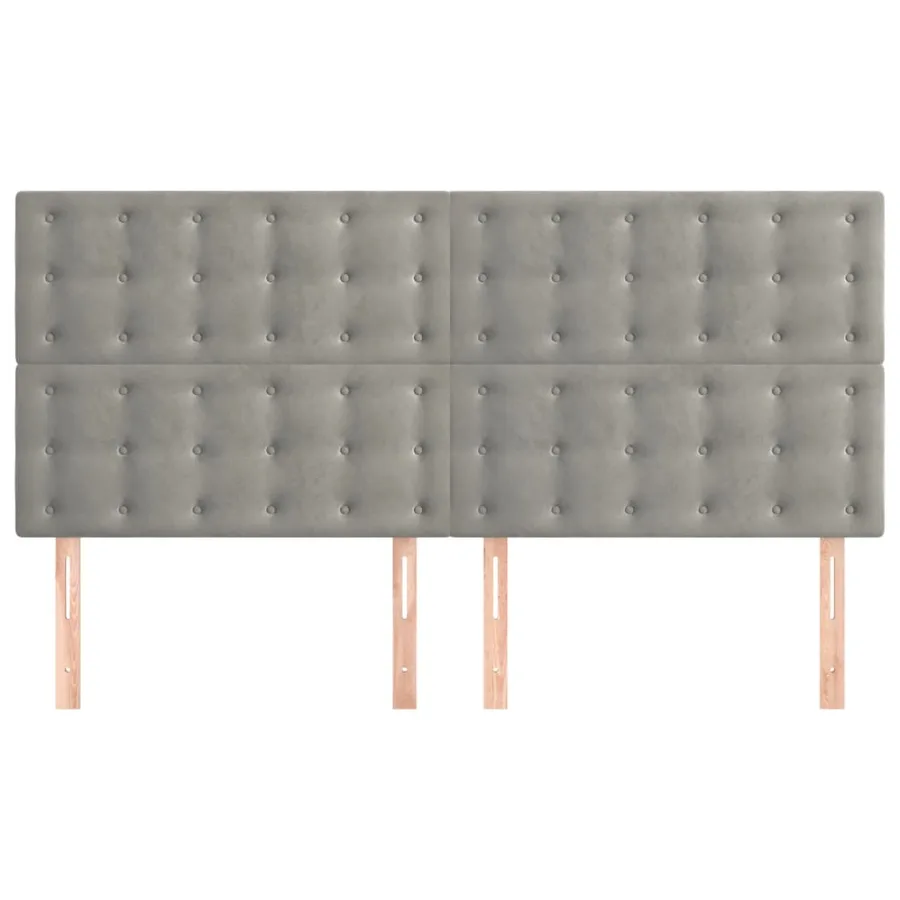 Tête de lit Gris clair 160x5x118/128 cm Velours - 3
