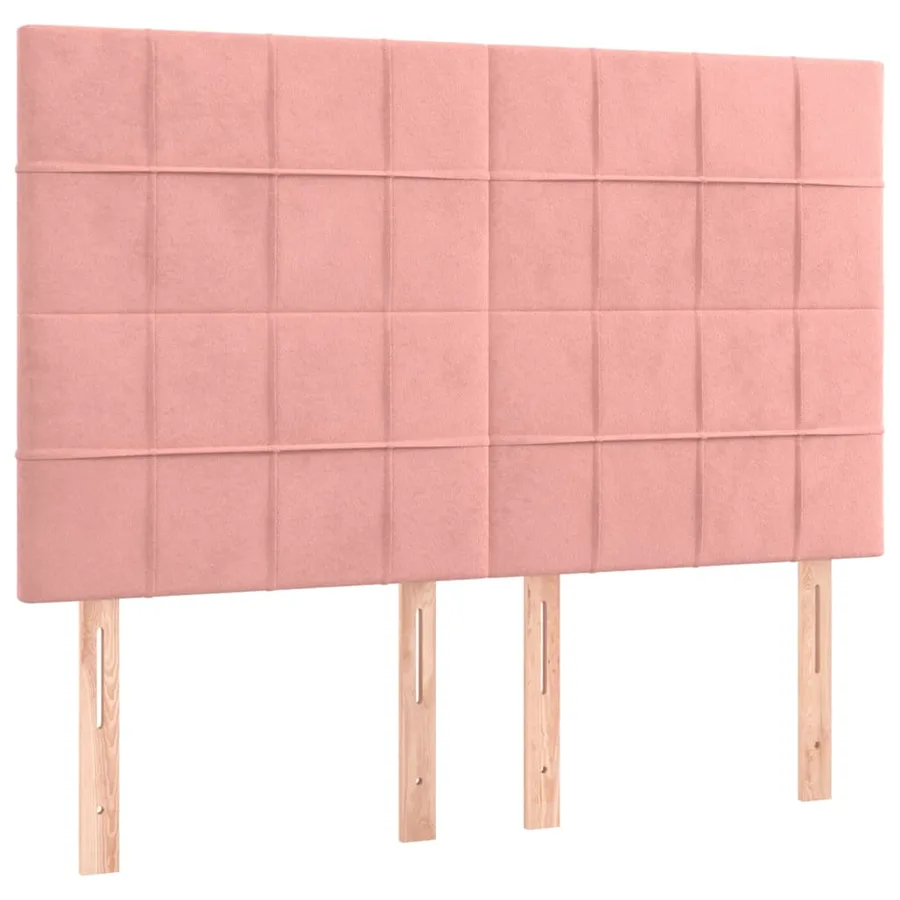 Tête de lit Rose 144x5x118/128 cm Velours - 2