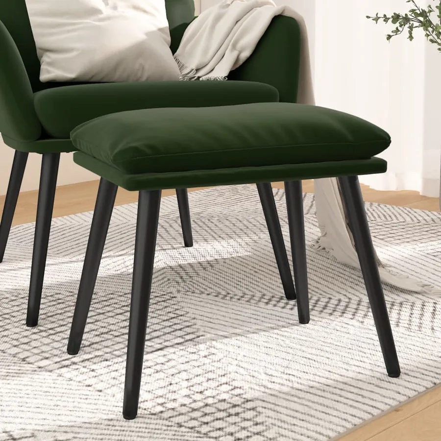 Repose-pied Vert foncé 45x29,5x35 cm Velours