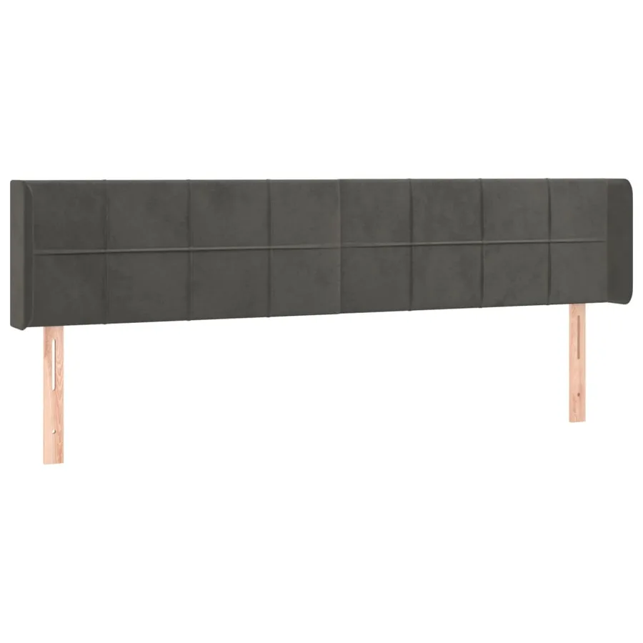 Tête de lit à LED Gris foncé 183x16x78/88 cm Velours - 3