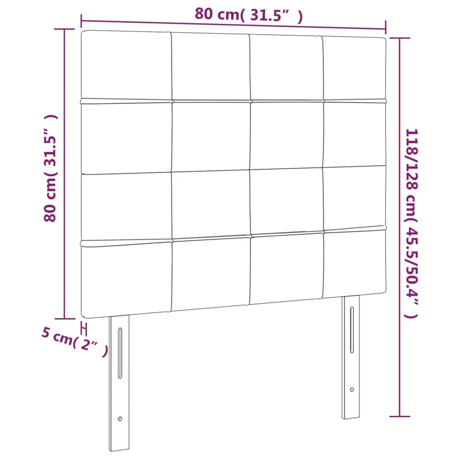 Tête de lit Crème 80x5x118/128 cm Tissu - 8