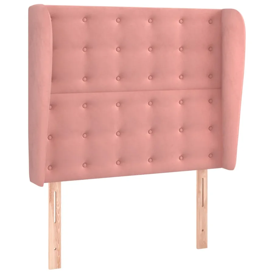 Tête de lit avec oreilles Rose 83x23x118/128 cm Velours - 2