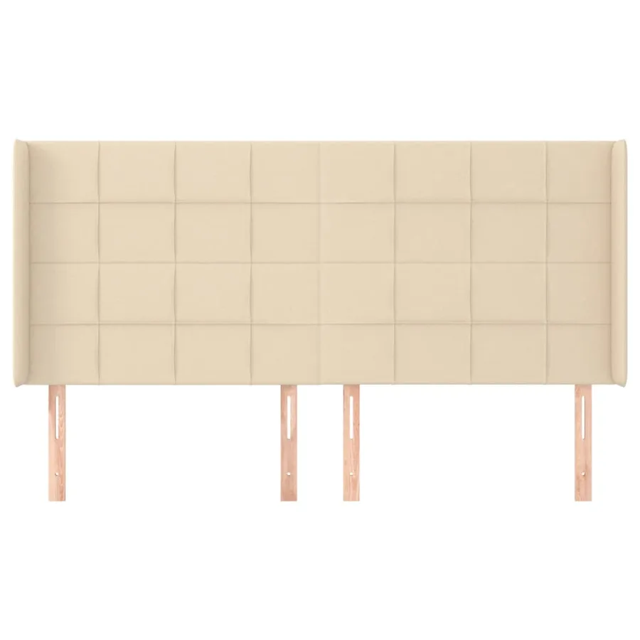 Tête de lit avec oreilles Crème 163x16x118/128 cm Tissu - 3