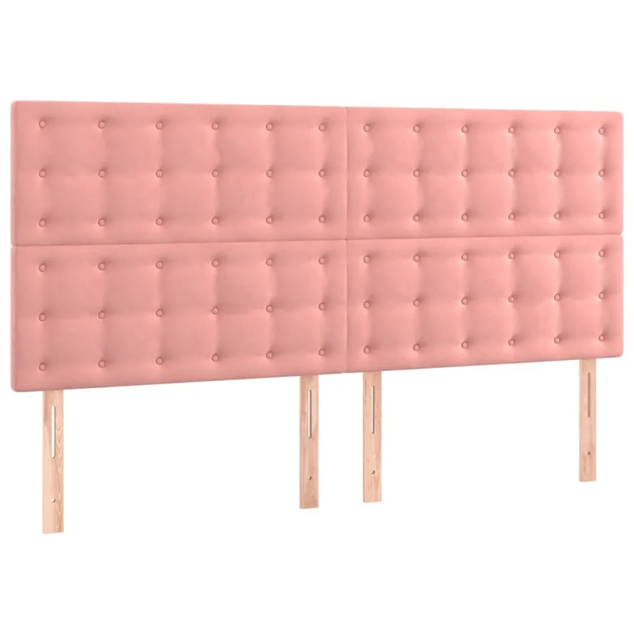 Tête de lit à LED Rose 160x5x118/128 cm Velours - 4