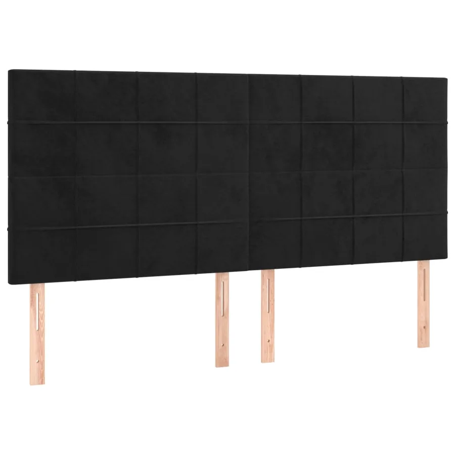 Tête de lit à LED Noir 180x5x118/128 cm Velours - 4