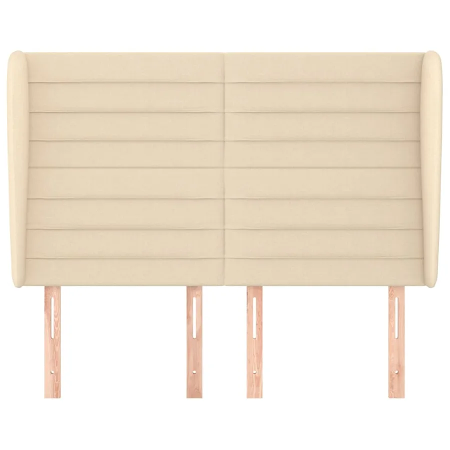 Tête de lit avec oreilles Crème 147x23x118/128 cm Tissu - 3