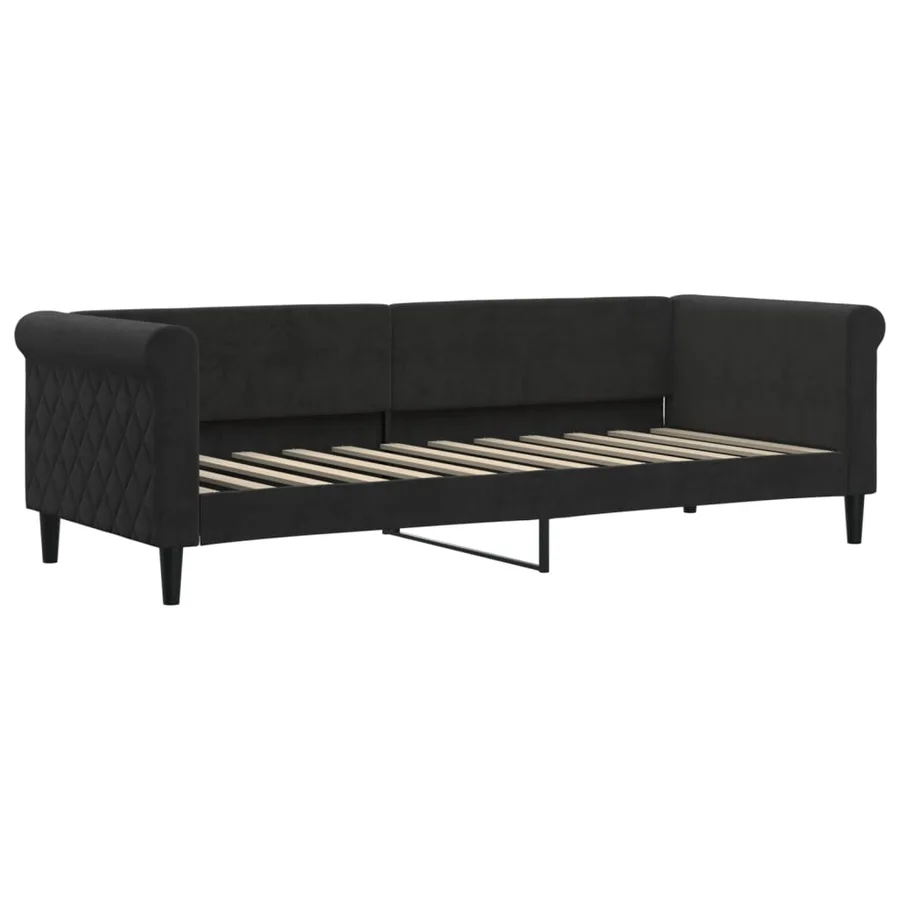 Lit de jour avec gigogne et tiroirs sans matelas noir 80x200 cm - 6