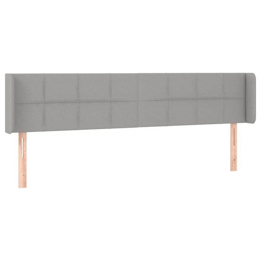 Tête de lit avec oreilles Gris clair 183x16x78/88 cm Tissu - 2
