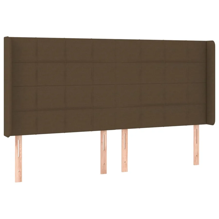 Tête de lit à LED Marron foncé 183x16x118/128 cm Tissu - 3