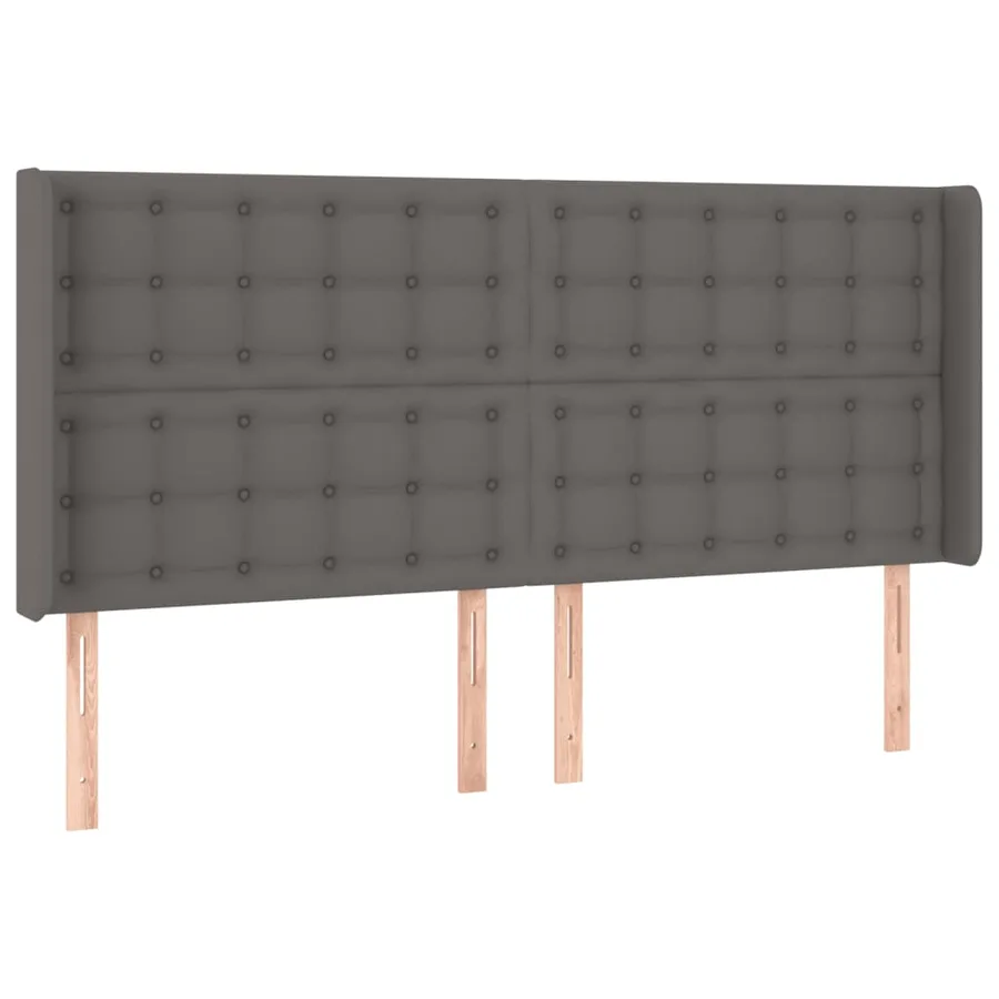 Tête de lit à LED Gris 163x16x118/128 cm Similicuir - 3