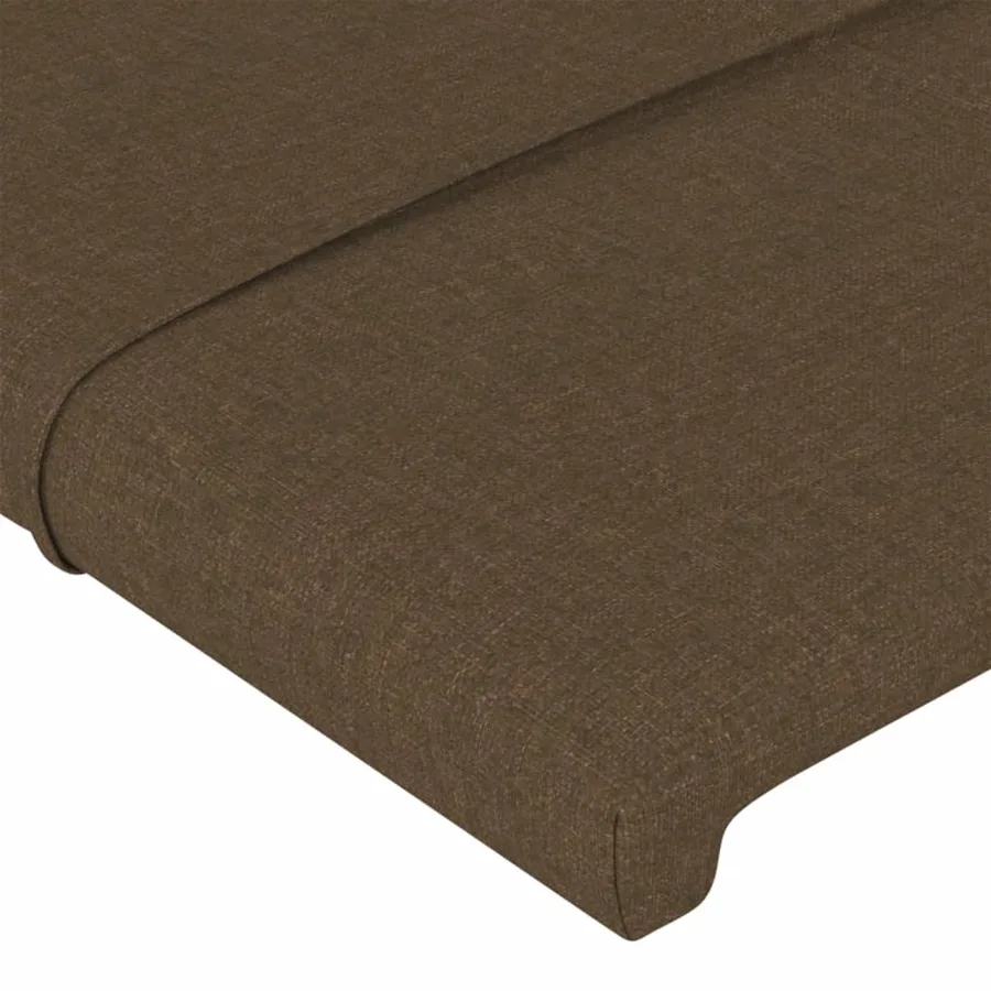 Tête de lit à LED Marron foncé 93x16x118/128 cm Tissu - 5