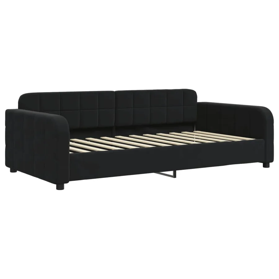 Lit de jour avec gigogne et tiroirs sans matelas noir 100x200cm - 6