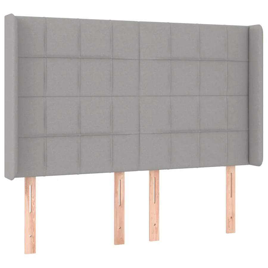 Tête de lit à LED Gris clair 147x16x118/128 cm Tissu - 3