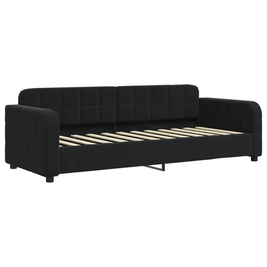 Lit de jour avec gigogne et tiroirs sans matelas noir 80x200 cm - 6