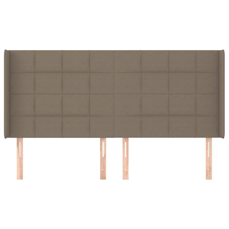 Tête de lit avec oreilles Taupe 183x16x118/128 cm Tissu - 3