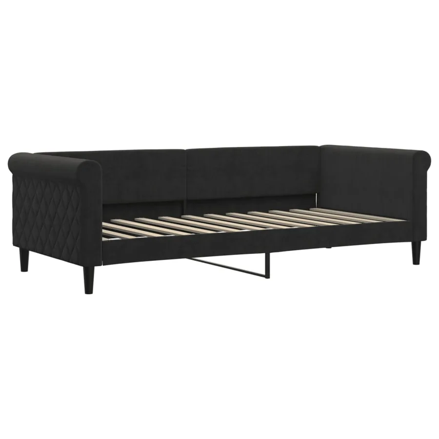 Lit de jour avec gigogne et tiroirs sans matelas noir 90x200 cm - 6