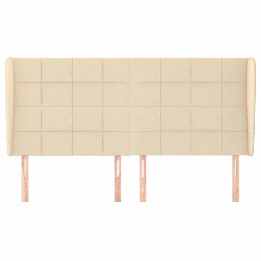 Tête de lit avec oreilles Crème 183x23x118/128 cm Tissu - 3
