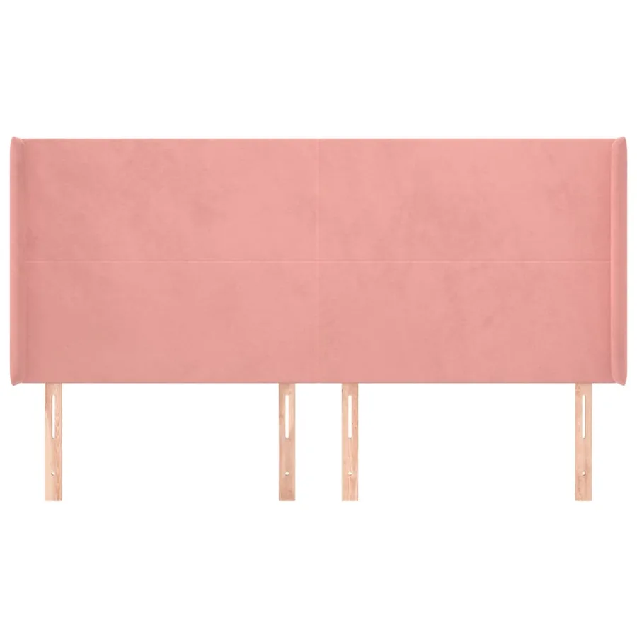 Tête de lit avec oreilles Rose 183x16x118/128 cm Velours - 3
