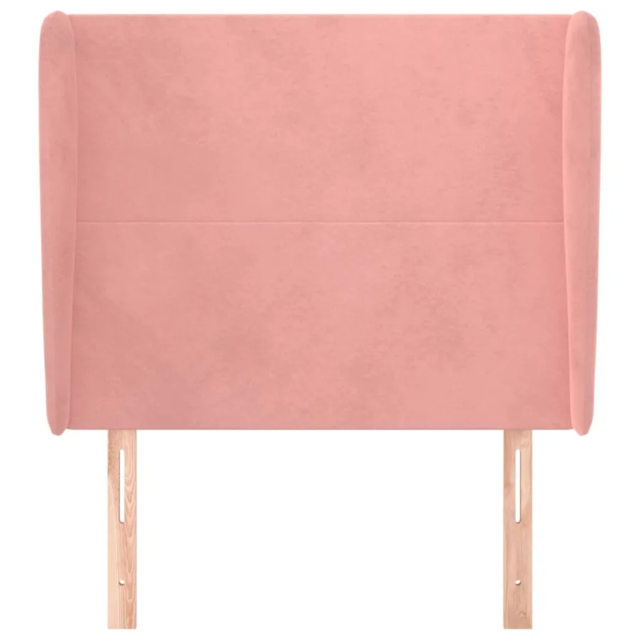 Tête de lit avec oreilles Rose 93x23x118/128 cm Velours - 3