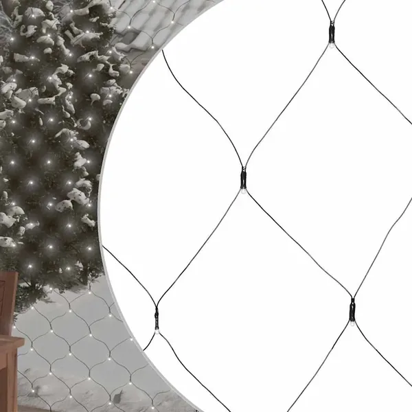 Filet lumineux blanc froid de Noël 3x2 m 204 LED Int/extérieur