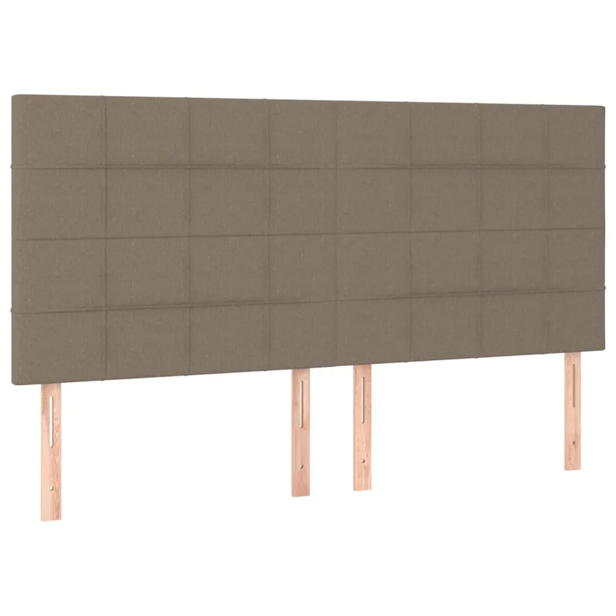 Tête de lit Taupe 200x5x118/128 cm Tissu - 2
