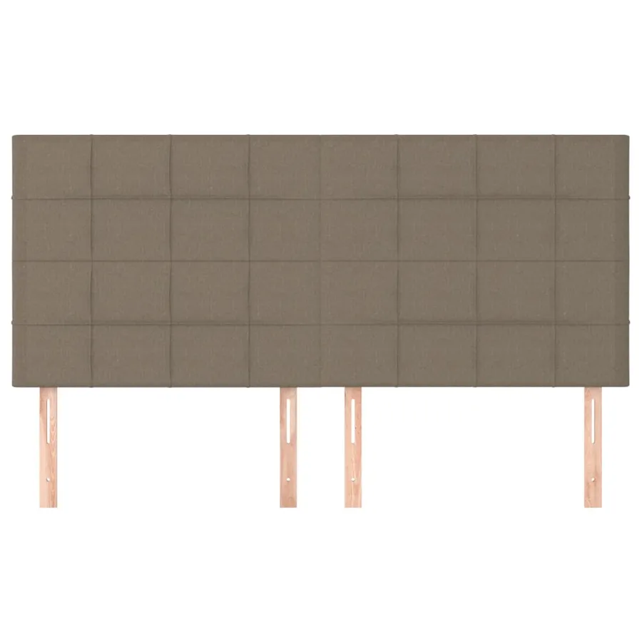 Tête de lit Taupe 200x5x118/128 cm Tissu - 3
