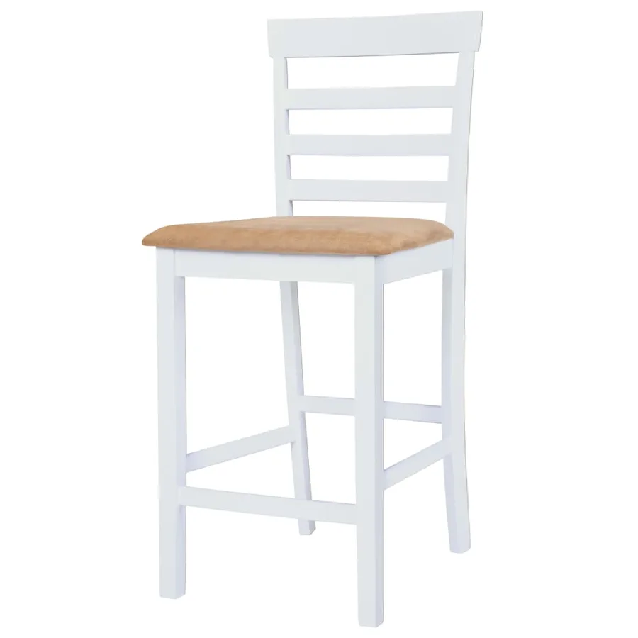 Table et chaises de bar 5 pcs Bois massif Marron et blanc - 6