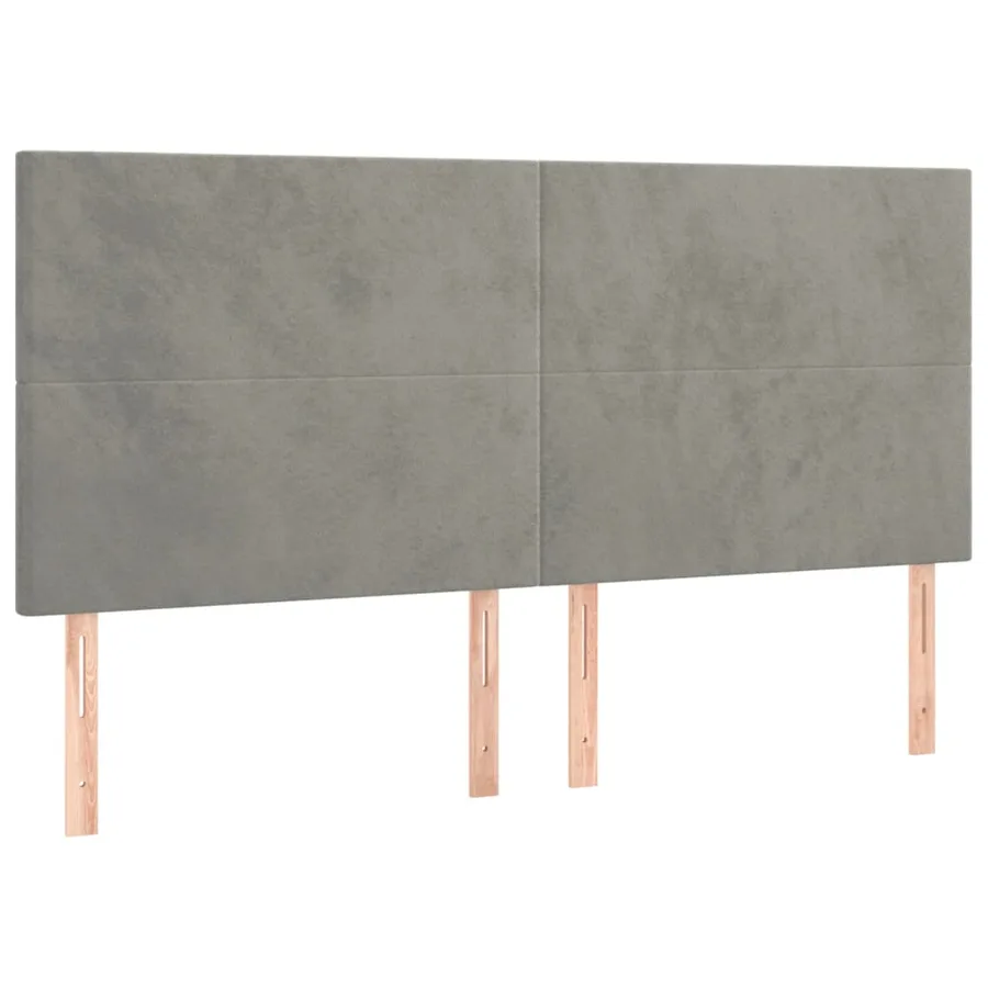 Tête de lit Gris clair 180x5x118/128 cm Velours - 2
