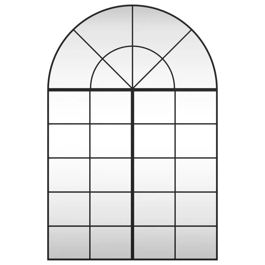 Miroir mural noir 100x150 cm arche fer - 3
