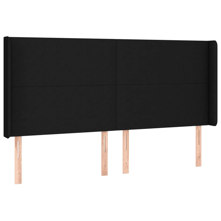Tête de lit à LED Noir 183x16x118/128 cm Tissu - 3
