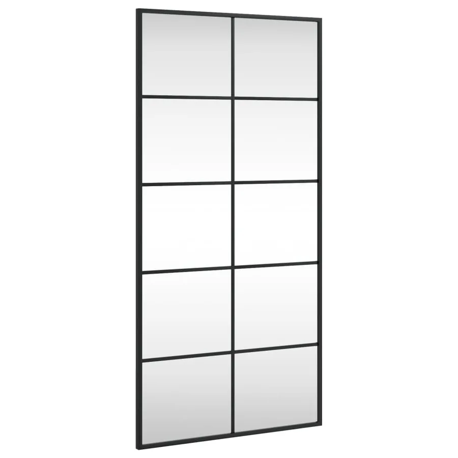 Miroir mural noir 50x100 cm rectangulaire fer - 2